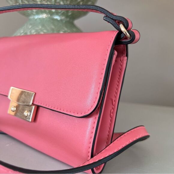 A New Day Petal Pink Vegan Gold Tone Adjustable Strap Crossbody Purse Bag - Picture 3 of 14